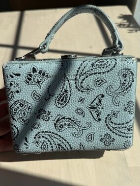 Brandon Blackwood Light Blue Paisley Mini Top-Handle Bag